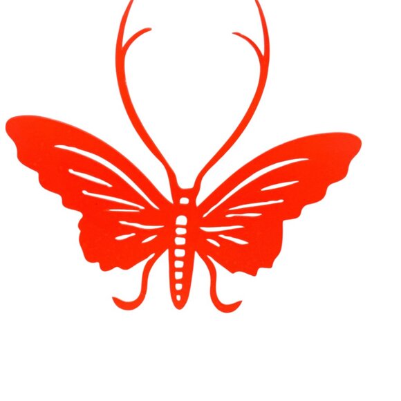 Butterfly Wall Decal, Orange Vinyl, Removable, Medium Size - Picture 4 of 6